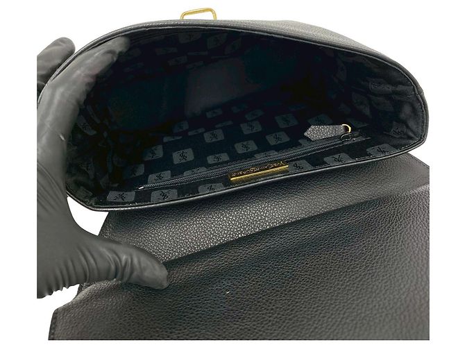 Autre Marque Borsa a mano Saint Laurent in pelle nera con traforazioni Diamond Cut Nero - vista 3