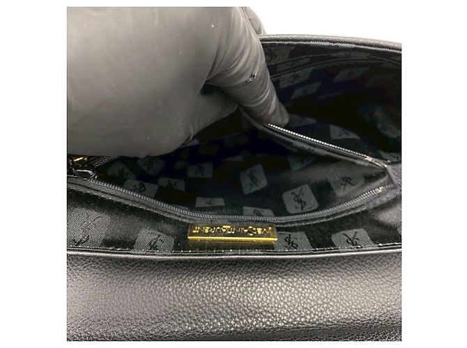 Autre Marque Borsa a mano Saint Laurent in pelle nera con traforazioni Diamond Cut Nero - vista 4