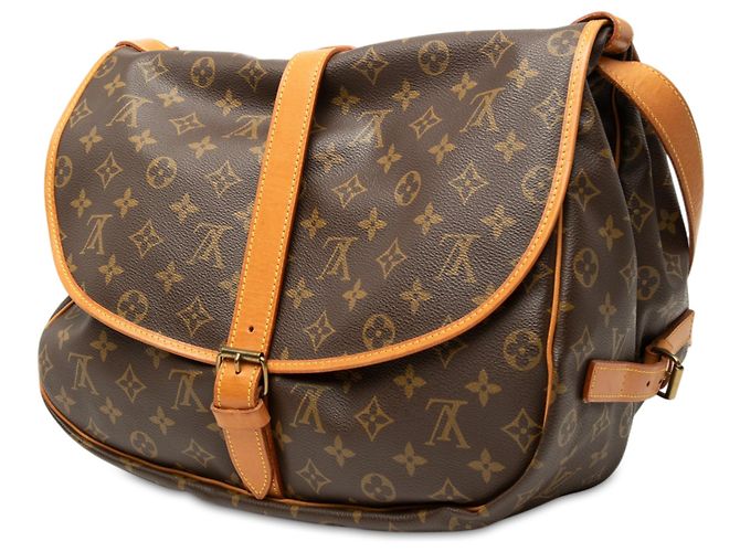 Louis Vuitton Brown Monogram Saumur 35 Castaño - vista 2