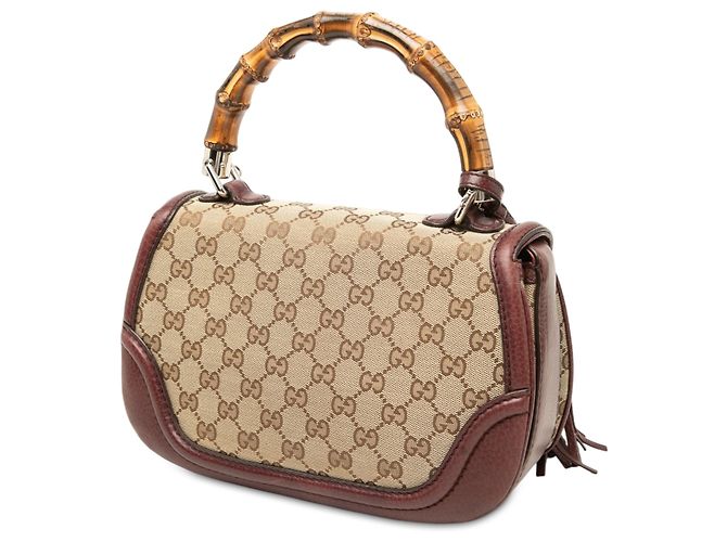 Gucci Medium GG Canvas New Bamboo Handtasche mit Henkel, Beige - Ansicht 2