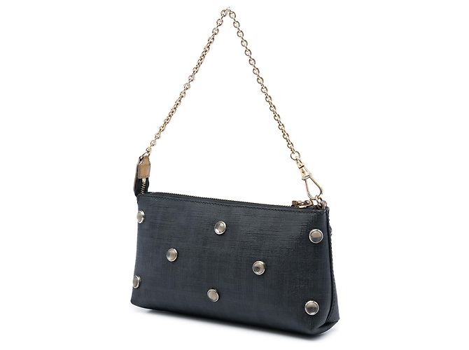 Pochette Fendi Spalmati con catena e borchie nera Nero - vista 2