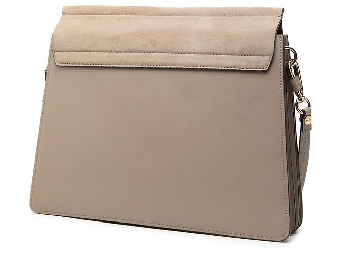Chloé Faye Crossbody in vitello e camoscio marrone Medium Taupe - vista 2