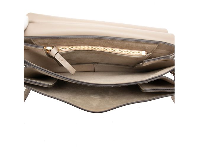 Chloé Faye Crossbody in vitello e camoscio marrone Medium Taupe - vista 4