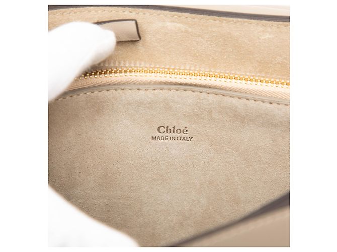 Chloé Faye Crossbody in vitello e camoscio marrone Medium Taupe - vista 5
