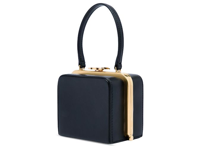 Céline Celine Minaudière Triomphe Lana in pelle di vitello nera Nero - vista 2