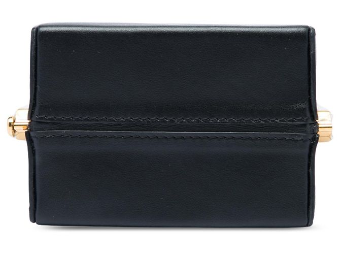 Céline Celine Minaudière Triomphe Lana in pelle di vitello nera Nero - vista 3