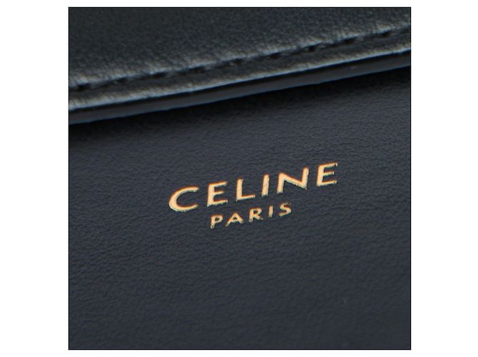 Céline Celine Minaudière Triomphe Lana in pelle di vitello nera Nero - vista 5