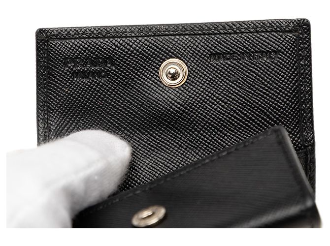 Monedero Prada de piel Saffiano negro - vista 5