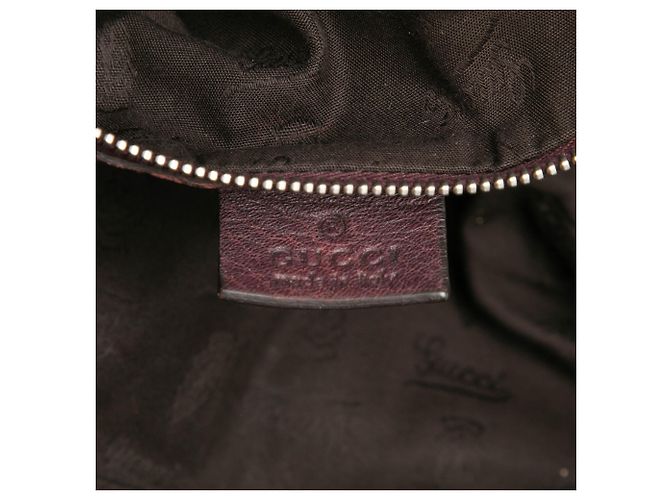 Gucci Bamboo Bar Tote aus Leder in Rot, Größe Medium Bordeaux - Ansicht 5