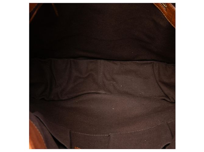 Burberry Tote aus braunem Narbenleder mit Turn-Lock-Verschluss - Ansicht 4