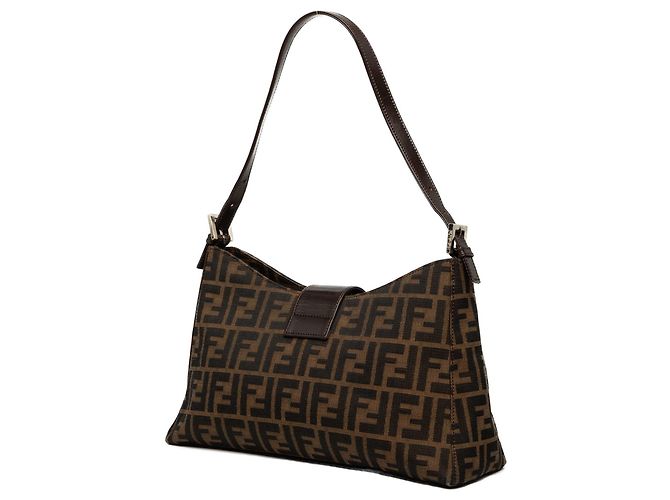 Fendi Brown Zucca Canvas Schultertasche Braun - Ansicht 2