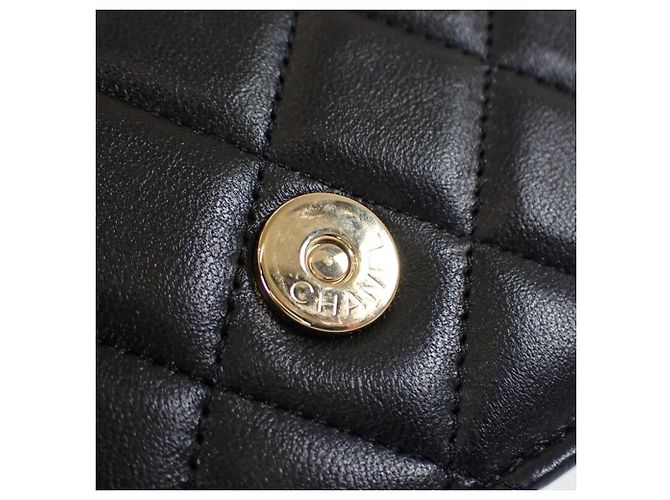 Portacellulare Chanel Black CC Quilted Lambskin con manico superiore e catena Nero - vista 10