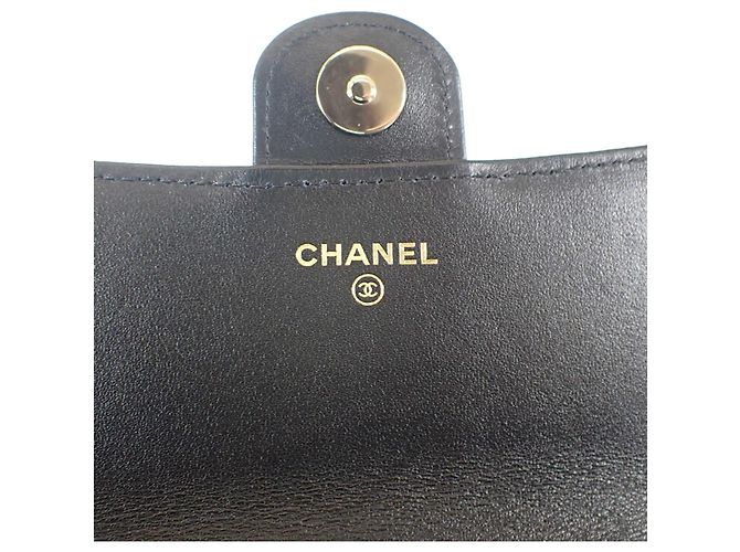 Portacellulare Chanel Black CC Quilted Lambskin con manico superiore e catena Nero - vista 11