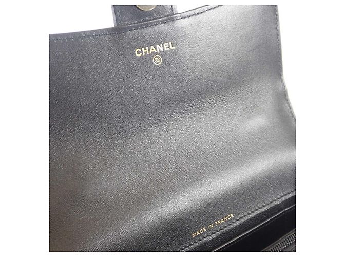 Portacellulare Chanel Black CC Quilted Lambskin con manico superiore e catena Nero - vista 13