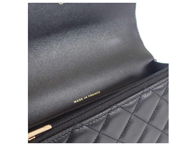 Portacellulare Chanel Black CC Quilted Lambskin con manico superiore e catena Nero - vista 5