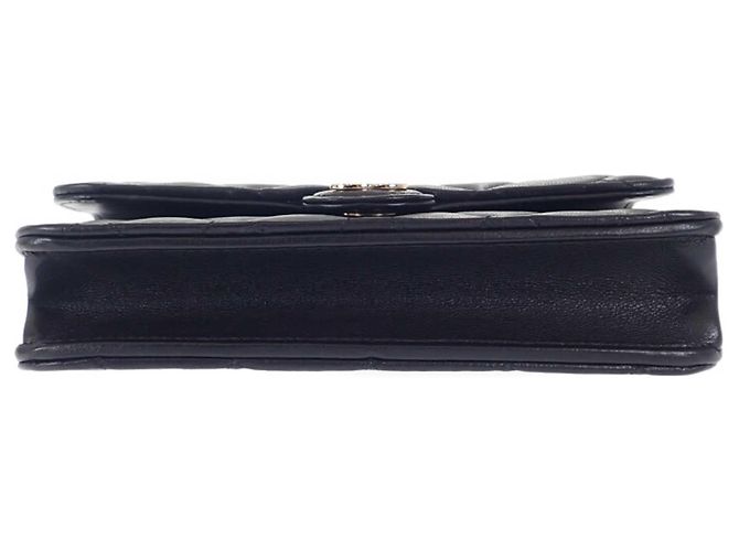 Portacellulare Chanel Black CC Quilted Lambskin con manico superiore e catena Nero - vista 6