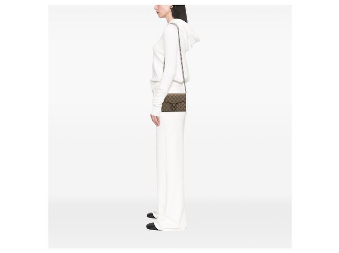 Portafoglio a catena Gucci Beige GG Supreme Dionysus - vista 5