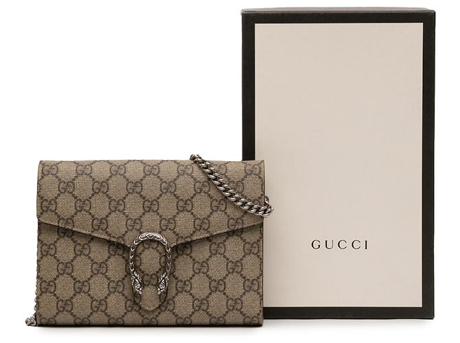 Portafoglio a catena Gucci Beige GG Supreme Dionysus - vista 6