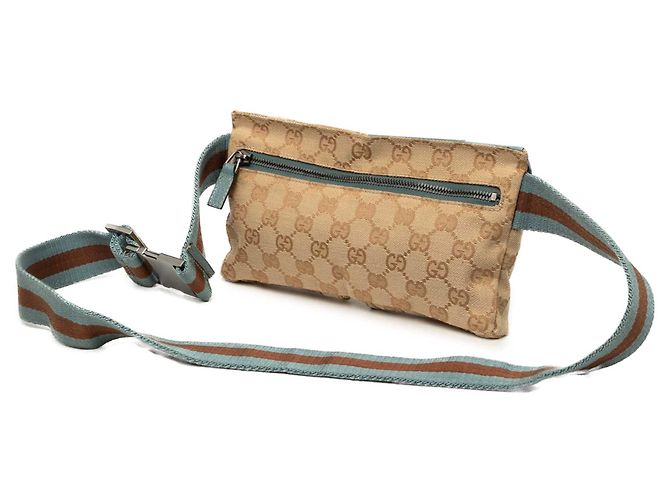 Borsa cintura Gucci Beige GG Canvas Web con doppia tasca - vista 2