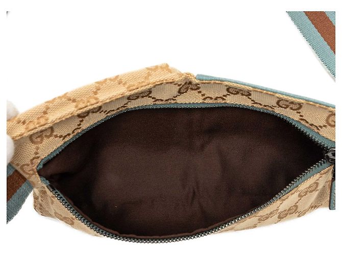 Borsa cintura Gucci Beige GG Canvas Web con doppia tasca - vista 4