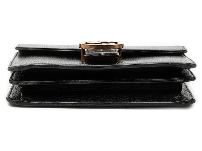 Gucci Borsa a tracolla Interlocking G in pelle di vitello Dollar Small nera Nero - vista 3