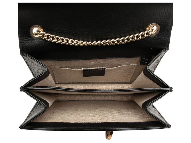 Gucci Borsa a tracolla Interlocking G in pelle di vitello Dollar Small nera Nero - vista 4