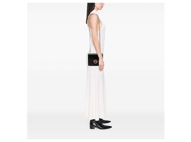 Gucci Borsa a tracolla Interlocking G in pelle di vitello Dollar Small nera Nero - vista 6