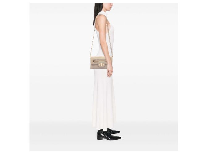 Autre Marque Borsa DiorDouble Chain Bag Dior in vitello beige Medium - vista 6