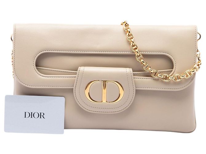 Autre Marque Borsa DiorDouble Chain Bag Dior in vitello beige Medium - vista 7