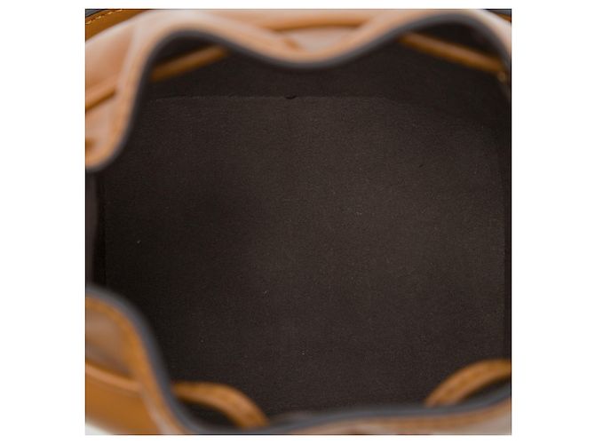 Borsa bucket Fendi Brown Mini Leather Studded Floral Mon Tresor - vista 4