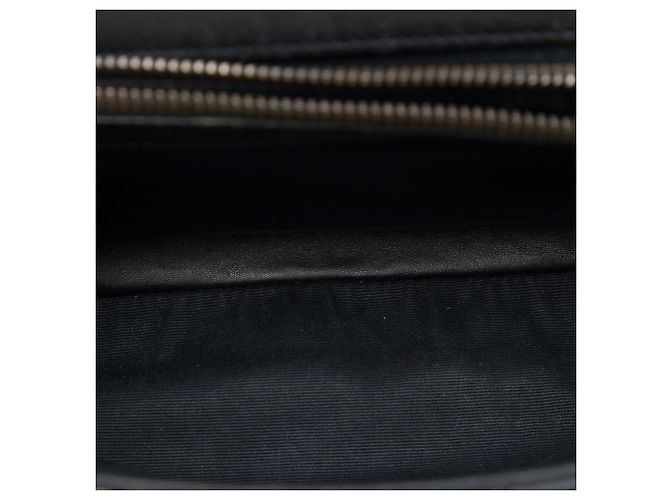 Autre Marque Saint Laurent College Satchel aus Lammleder mit Chevron-Monogramm in Schwarz, Medium - Ansicht 4