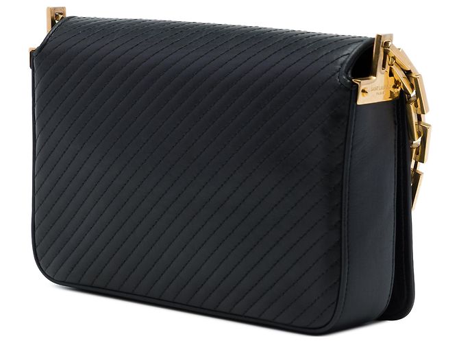 Autre Marque Borsa a tracolla Babylone con patta in pelle di agnello matelassé nera Small Saint Laurent Nero - vista 2