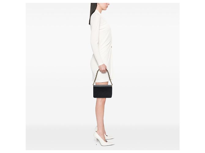 Autre Marque Borsa a tracolla Babylone con patta in pelle di agnello matelassé nera Small Saint Laurent Nero - vista 6