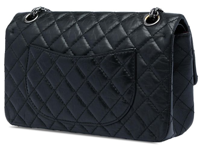 Chanel Black Quilted Aged Calfskin Reissue 2.55 Double Flap 225 Nero - vista 2