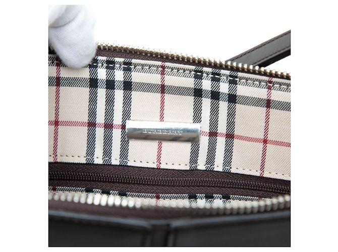 Borsa a tracolla Burberry in pelle marrone Marrone scuro - vista 5