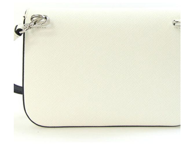 Bolso de hombro de piel Prada Negro Blanco - vista 2
