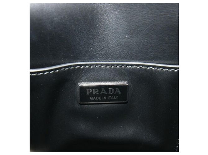 Bolso de hombro de piel Prada Negro Blanco - vista 4