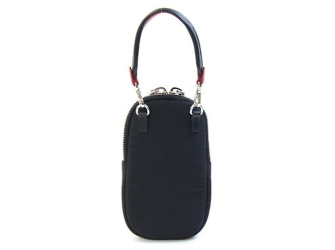 Prada Bicolor Pochette Schultertasche Schwarz Rot - Ansicht 2