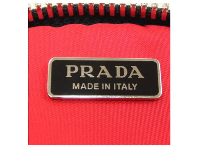 Prada Bicolor Pochette Schultertasche Schwarz Rot - Ansicht 4