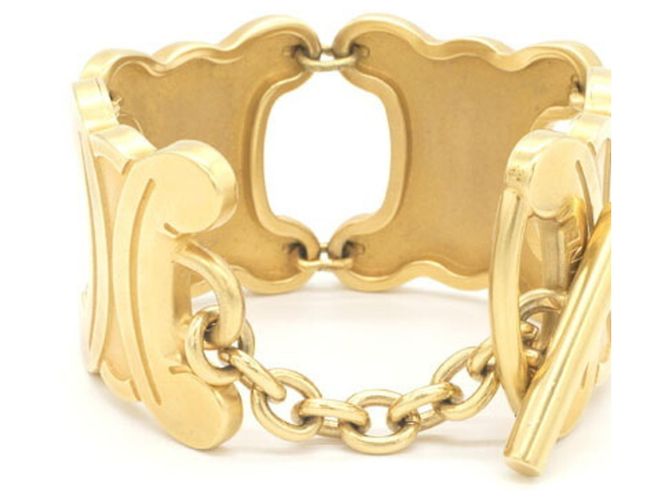 Triomphe Céline Bracciale rigido Celine Macadam in metallo dorato da donna D'oro - vista 2
