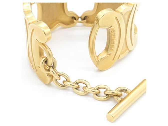 Triomphe Céline Bracciale rigido Celine Macadam in metallo dorato da donna D'oro - vista 3