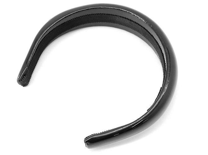 Cerchietto Miu Miu in pelle verniciata nera Nero - vista 3