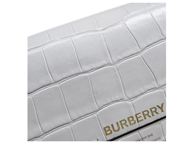 Portafoglio a catena/spalla in pelle grigio chiaro Burberry - vista 10