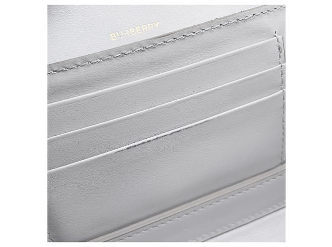 Portafoglio a catena/spalla in pelle grigio chiaro Burberry - vista 7