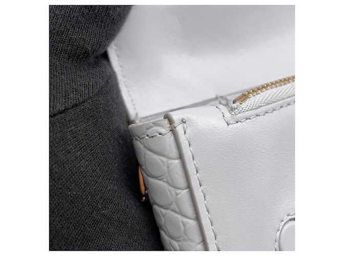Portafoglio a catena/spalla in pelle grigio chiaro Burberry - vista 8