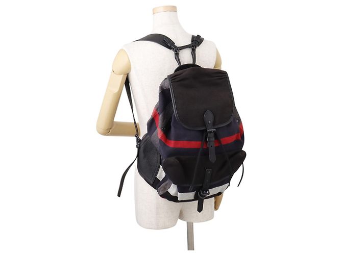 Zaino e borsa Burberry in tela Nero Multicolore - vista 4
