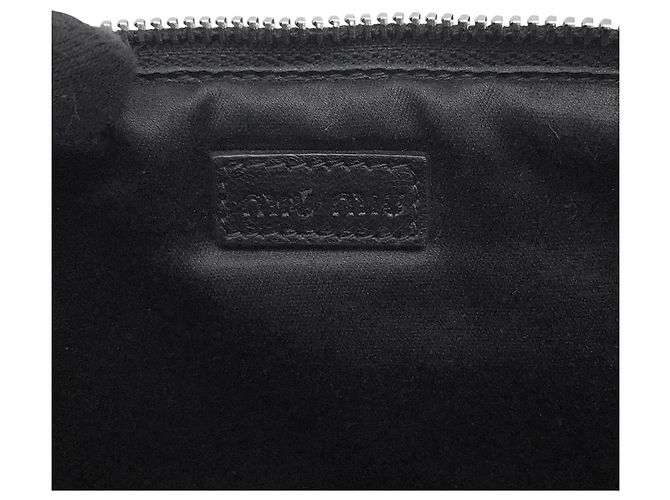 Borsa a tracolla in pelle con stampa a rondine Miu Miu Nero Bianco - vista 12