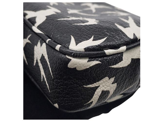 Borsa a tracolla in pelle con stampa a rondine Miu Miu Nero Bianco - vista 8