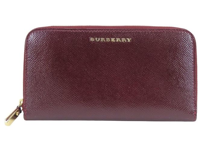 Cartera larga Burberry en piel charol Bordeaux Burdeos - vista 2