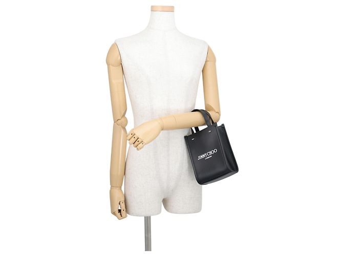 Borsa Mini North South Tote Jimmy Choo in pelle nera Nero - vista 4